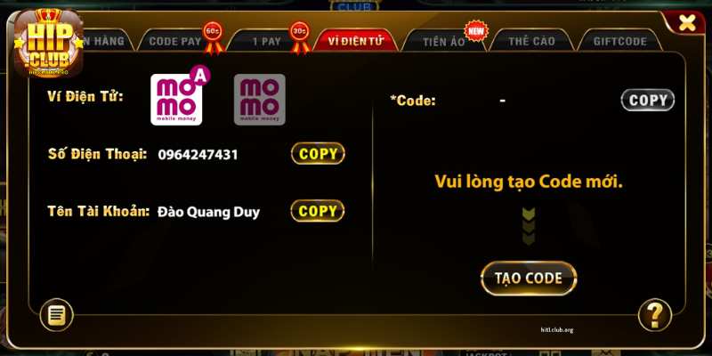 Trang chủ 26 Hệ thống nạp tiền của HipClub đảm bảo sự an toàn tuyệt đối cho mọi giao dịch
